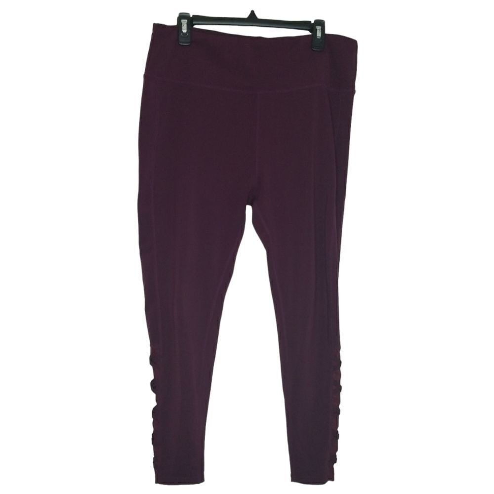 Ebb & Flow High Waisted Ulta Soft Burgundy Leggings Size XL